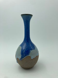 Drip indigo blue vase