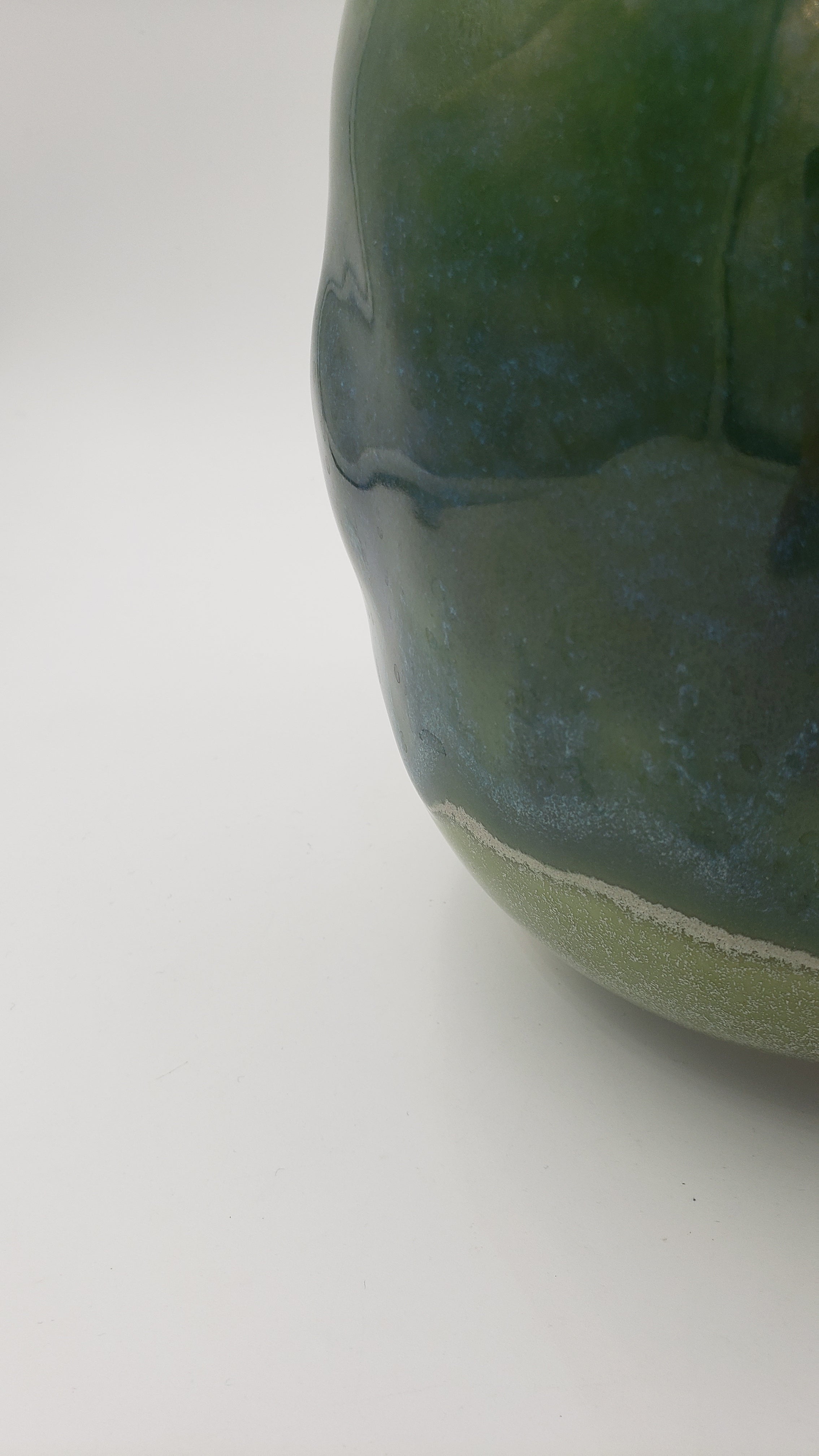 Large round vase in deep grass green