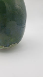 Large round vase in deep grass green