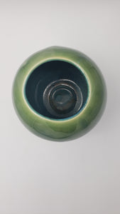 Large round vase in deep grass green