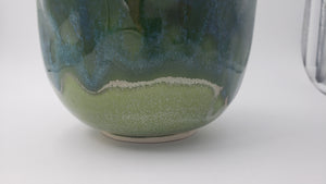 Large round vase in deep grass green